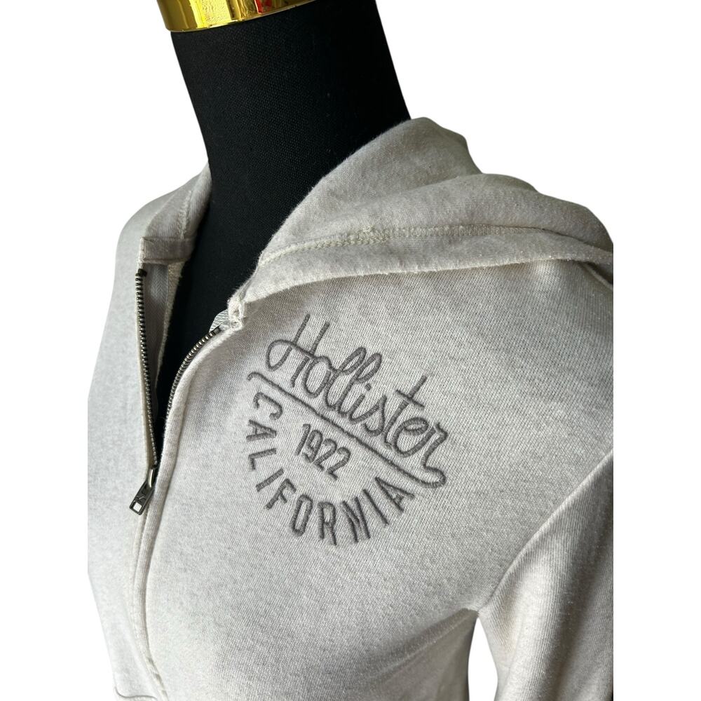 Y2K Women’s Hollister Cream Full Zip Jacket Size Medium - Picture 2 of 5